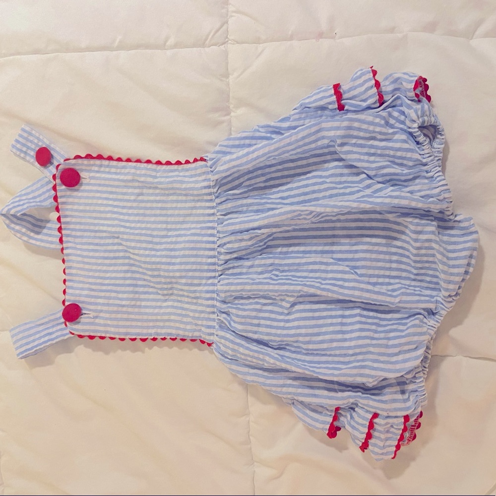 Cecil and Lou patriotic sunsuit red white and blue